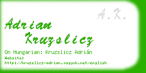 adrian kruzslicz business card