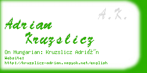 adrian kruzslicz business card